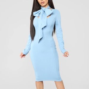 Blue long sleeve dress